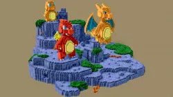 Charmander evolution - Pokémon Voxelart