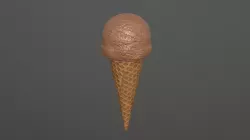 Ice cream ball in waffle cone