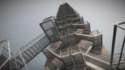 Industrial Staircase Low-Poly (Galvanized)