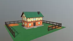 Low Poly Medieval House
