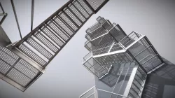 Modular Industrial Staircase (High-Poly)