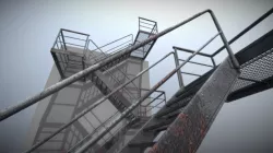 Modular Industrial Staircase Rusty (High-Poly)