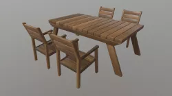 Outdoor Wooden Patio Dining Set