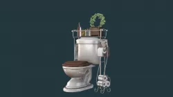 Wc toilet wood decoration