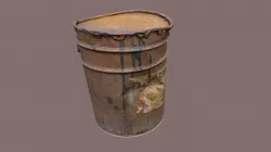 Old rusty oil barrel can 3D model (low-poly)