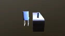 Desk, Lamp, and Chair