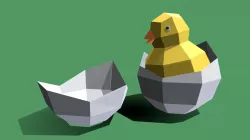 Low Poly Cartoon Chick