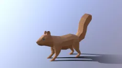 Low Poly Cartoon Squirrel