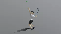 Low Poly Kid Playing Tennis