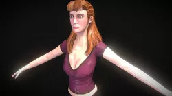 Low Poly Red Hair -Gift Model