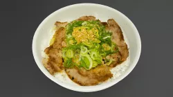 Pork bowl with a salted leek source