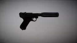 Supressed P08 Luger