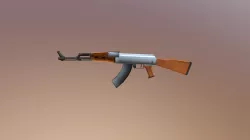 AK-47 Gun Low Poly