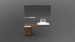 Foglia Slim Curve Ayna - Moka Oak