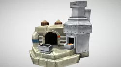 hand-painted cave building
