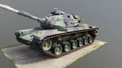 M60A3 in Woodland Camo - Raw 3D Scan