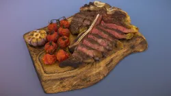 T-bone steak, medium-rare