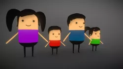 Toon Characters 3d / Style Pebble / Set Family