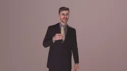 Business Man Drinking Champagne Peter Toast