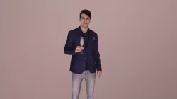 Casual Man Elegant Patrick Drinking Champagne