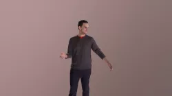 Casual Man Jack Walking Couple Explaining Jeans