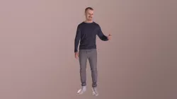 Casual Man Mark Listening Couple Standing Jeans