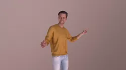 Casual Man Walking Couple Pointing Vince