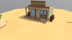 Western Post Office - Low Poly