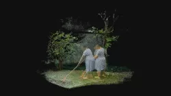 Woman taking care of her garden