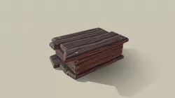 Wooden flat crate - Stylized medieval fantasy