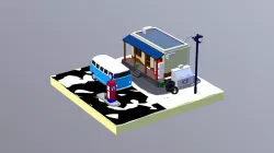 Fuel Station Low Poly