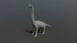 Low Poly Cartoon Brachiosaurus Dinosaur