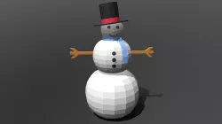 Low Poly Cartoon Snowman