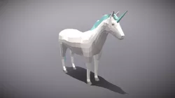 Low Poly Cartoon Unicorn