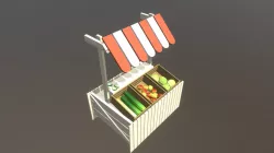Low-Poly Farm Market Produce Display