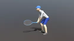 Low Poly Kid Playing Tennis