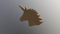 Low Poly Unicorn Wooden Head Decorative Object