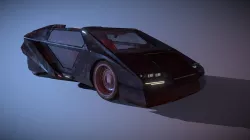 Retro Futuristic Cyberpunk Car