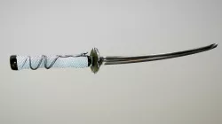 White Silverish Katana Fantasy with Snakes