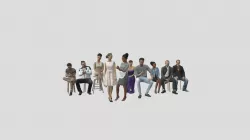 10x LOW POLY CAFETERIA CASUAL RESTAURANT PEOPLE