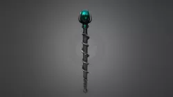 Fantasy Dark Magic Wand with Green Orb