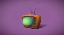 game ready low poly old tv cartoon style model