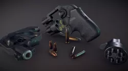 Lowpoly PBR Snubnosed Revolver