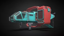 Old Cargo Spaceship with interiors