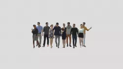 10x LOW POLY CASUAL PEOPLE VOL01 CROWD