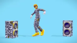 Cartoon Mr Doodle Dance Hip-Hop Character