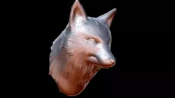 Fox Bust - Low poly