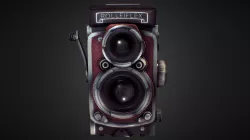 Lowpoly Red Rolleiflex Camera