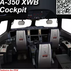 Airbus A350-XWB Cockpit Low-poly  3D model