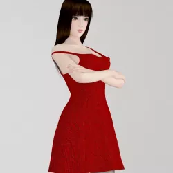 Akari dress pose 02 3D model